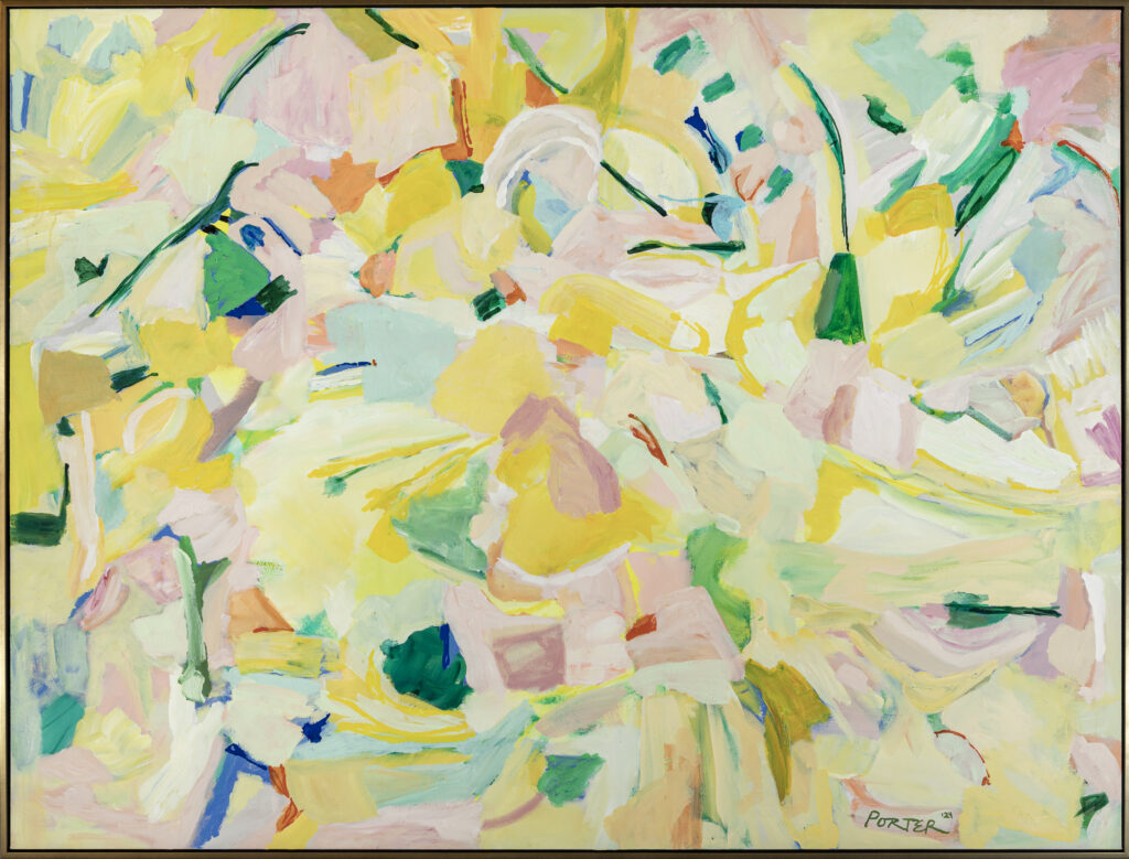 Colorful abstract vibrant acrylic and oil painting on canvas
