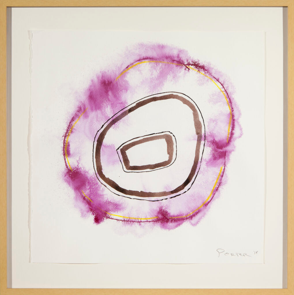 Purple ink abstract artwork on paper