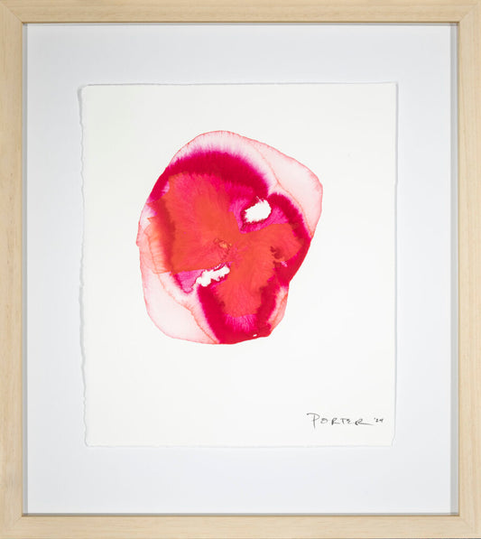 Abstract colorful pink floral ink artwork on paper