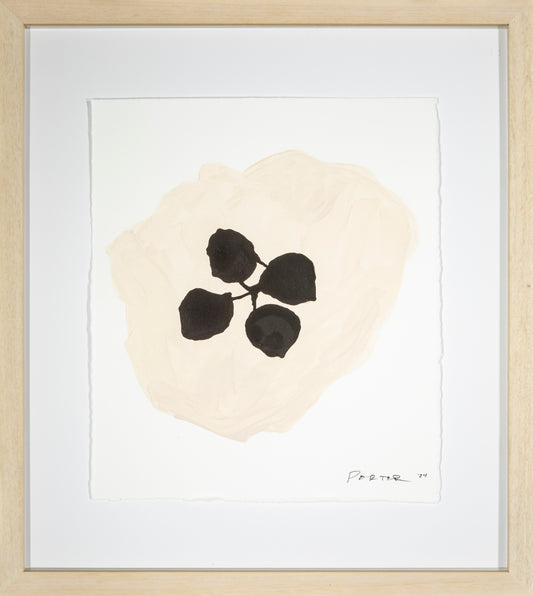 Minimalism abstract black and white art with mixed media on paper